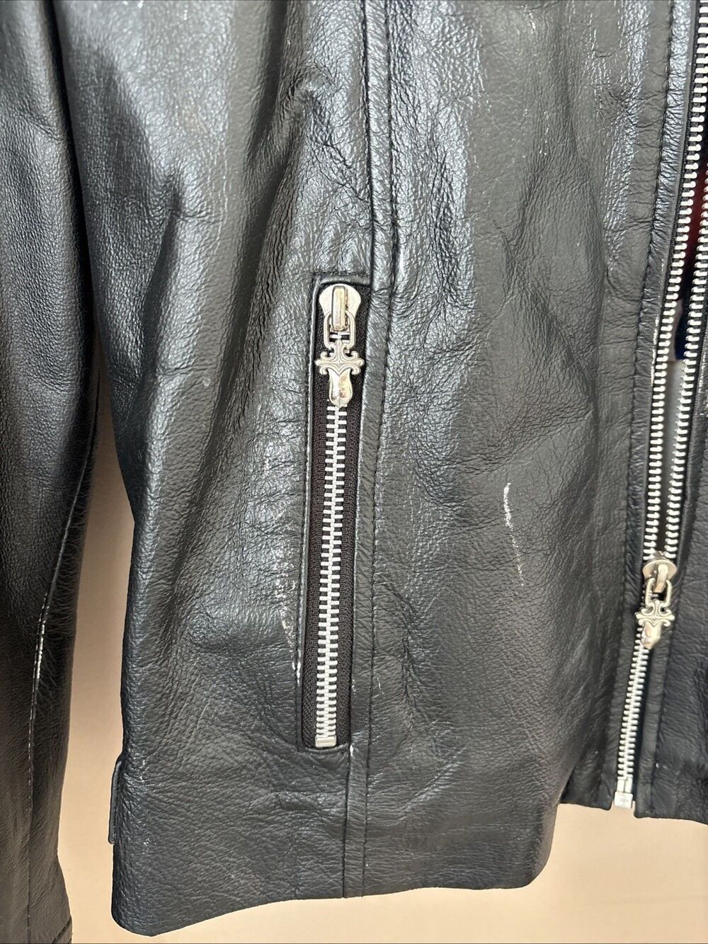 The Who x Wilsons Leather Jacket Womens M Black Studded Moto Biker Rock - Picture 5 of 15